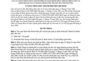 Quyết định 206/2003/QĐ-UB giao định mức khoán biên chế kinh phí quản lý hành chính cho thanh tra thành phố