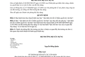 Quyết định 25/2003/QĐ-BXD qui định chi tiết  thẩm quyền ký văn bản