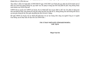 Quyết định 3023/UB cấp giấy phép tạm thời sử dụng lòng đường, vỉa hè