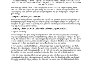 Thông tư 43/2003/TT-BGDĐT hướng dẫn chế độ làm việc giảng viên, giáo viên giáo dục quốc phòng