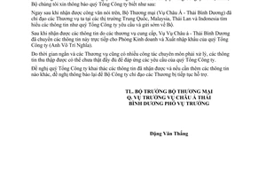 Công văn 4479/TM-CATBD quản lý xuất nhập khẩu thép phế liệu của các nước trong khu vực