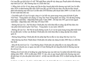 Công văn 4519 TM/KHTKquy hoạch phát triển thương mại tỉnh Lào Cai