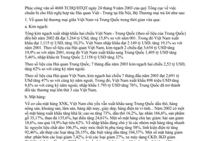Công văn 4523/TM-CATBD báo cáo tình hình hợp tác thương mại VN-TQ
