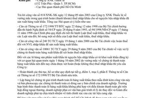 Công văn 4930 TCHQ/KTTT vướng mắc trong hoàn (thanh khoản) thuế