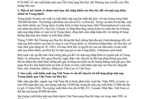 Công văn 4017 TM/XNK xuất khẩu mật ong sang Hoa Kỳ