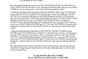 Công văn 4569/CV-NLDK xác nhận Thiết bị chính hợp đồng thiết bị các dự án đường dây và trạm biến áp