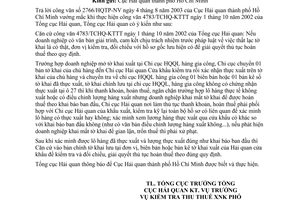 Công văn 5230/TCHQ-KTTT vướng mắc thực hiện Công văn 4783/TCHQ-KTTT