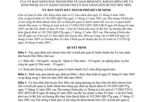 Quyết định 216/2003/QĐ-UB giao định mức khoán biên chế kinh phí quản lý hành chánh cho Ủy ban nhân dân huyện Hóc Môn