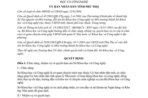 Quyết định 3282/2003/QĐ-UB nhiệm vụ quyền hạn tổ chức bộ máy Sở Khoa học Công nghệ Phú Thọ