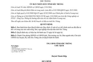 Quyết định 152/2003/QĐ.UBNDT chính sách ưu đãi đầu tư trang trại sản xuất nông lâm ngư nghiệp Sóc Trăng