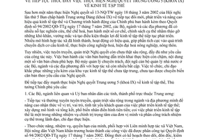 Chỉ thị 22/2003/CT-TTg tiếp tục thực hiện Nghị quyết Trung ương 5 khoá 9 kinh tế tập thể