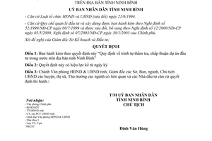 Quyết định 2033/2003/QĐ-UB trình tự thẩm tra chấp thuận dự án đầu tư trong nước Ninh Bình