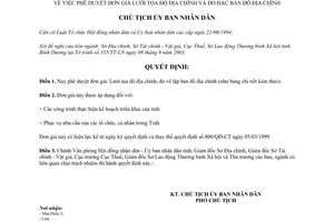 Quyết định 3869/QĐ-CT năm 2003 đơn giá lưới tọa độ địa chính