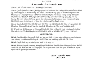 Quyết định 106/2003/QĐ-UB quy định chức năng nhiệm vụ quyền hạn tổ chức bộ máy