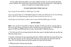 Quyết định 493/QĐ.UB sửa đổi Điều 6 Quy định đầu tư xây dựng đường giao thông