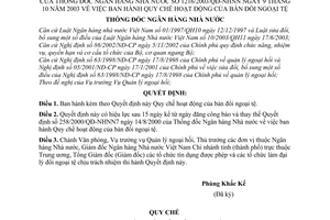 Quyết định 1216/2003/QĐ-NHNN Quy chế hoạt động  bàn đổi ngoại tệ