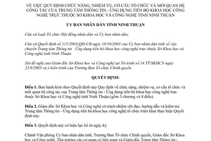 Quyết định 116/2003/QĐ-UB nhiệm vụ Trung tâm Thông tin Ứng dụng Ninh Thuận