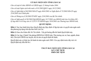 Quyết định 497/2003/QĐ-UB dự toán quyết toán ngân sách địa phương Lào Cai