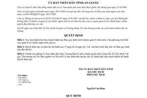 Quyết định 1940/2003/QĐ-UB trách nhiệm quản lý nhà nước lĩnh vực tài chính ngân sách giá cả An Giang