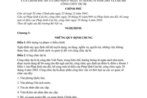 Nghị định 115/2003/NĐ-CP chế độ công chức dự bị