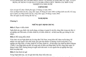 Nghị định 116/2003/NĐ-CP tuyển sử dụng quản lý cán bộ, công chức trong đơn vị sự nghiệp của Nhà nước