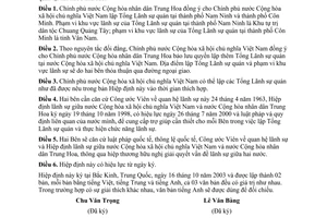 Hiệp định thành lập Tổng Lãnh sự quán Việt Nam tại thành phố Nam Ninh Côn Minh giữa Việt Nam Cộng hoà Nhân dân Trung Hoa