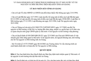 Quyết định 2026/2003/QĐ-UB quản lý nhà nước về tài nguyên và môi trường An Giang