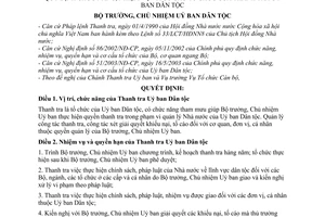 Quyết định 233/2003/QĐ-UBDT chức năng, nhiệm vụ cơ cấu tổ chức Thanh tra Ủy ban Dân tộc