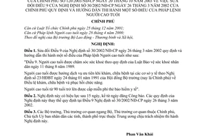 Nghị định 120/2003/NĐ-CP Pháp lệnh người cao tuổi sửa đổi Nghị định 30/2002/NĐ-CP