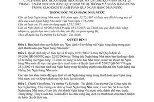 Quyết định 1247/2003/QĐ-NHNN hệ thống mã ngân hàng dùng trong giao dịch thanh toán qua Ngân hàng Nhà nước