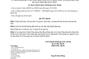 Quyết định 3783/2003/QĐ-UB quản lý khai thác sử dụng bãi tắm du lịch Quảng Ninh