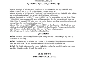 Quyết định 47/2003/QĐ-BGDĐT đề cương  lịch sử Đảng cộng sản Việt Nam trình độ cao đẳng