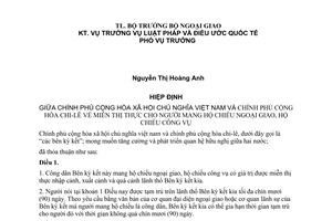 Hiệp định miễn thị thực cho người mang hộ chiếu ngoại giao công vụ giữa Việt Nam Chi-lê 2003