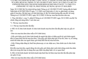 Thông tư 99/2003/TT-BTC in, phát hành, sử dụng, quản lý hoá đơn bổ sung Thông tư 120/2002/TT-BTC