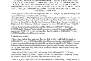 Thông tư 09/2003/TT-BXD hỗ trợ người tham gia hoạt động cách mạng từ ngày 31/12/1944 về trước cải thiện nhà ở