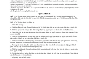 Quyết định 179/2003/QĐ-BTC  chức năng, nhiệm vụ, quyền hạn cơ cấu tổ chức  Vụ Tổ chức cán bộ