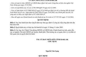 Quyết định 114/2003/QĐ-UB công tác tiếp công dân