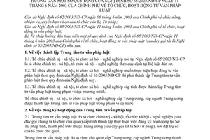 Thông tư 04/2003/TT-BTP tổ chức, hoạt động tư vấn pháp luật hướng dẫn Nghị định 65/2003/NĐ-CP
