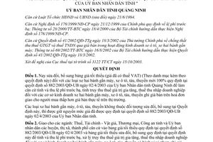 Quyết định 3849/2003/QĐ-UB sửa bảng giá tối thiểu xe hai bánh gắn máy ô tô tàu