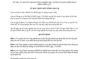 Quyết định 538/QĐ-UB năm 2003 Sở Công nghiệp thu lệ phí cấp giấy phép hoạt động điện lực