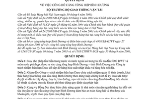 Quyết định 3175/2003/QĐ-BGTVT cảng tổng hợp Bình Dương