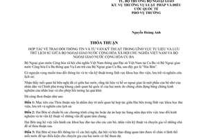 Thỏa thuận hợp tác trao đổi thông tin tư vấn kỹ thuật trong tư liệu lưu trữ lịch sử giữa Việt Nam Cuba 2003