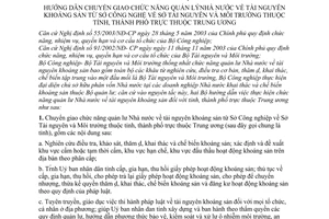 Thông tư liên tịch 01/2003/TTLT-BCN-BTNMT hướng dẫn chuyển giao chức năng quản lý Nhà nước tài nguyên khoáng sản Sở Công nghệ môi trường tỉnh