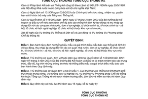 Quyết định 634/2003/QĐ-TCTK  hệ thống biểu mẫu và giải thích biểu mẫu