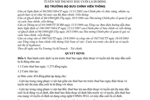 Quyết định 174/2003/QĐ-BBCVT cước dịch vụ trả trước thuê bao ngày điện thoại vô tuyến nội thị máy đầu cuối là di động