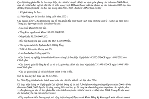 Chỉ thị 29/2003/CT-UB thi đua chỉ tiêu kinh tế xã hội 2003 đổi mới thi đua khen thưởng 2004 An Giang