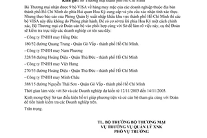 Công văn 5108/TM-XNK kiểm tra các doanh nghiệp may mặc