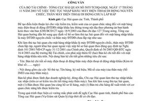 Công văn 5855/TCHQ-GSQL thủ tục nhập khẩu máy điện thoại di động nguyên chiếc, thân máy điện thoại di động chưa lắp ráp