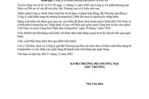 Công văn 5263/TM/XNK xuất khẩu phân bón có nguồn gốc nhập khẩu