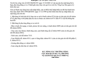 Công văn 5891/TCHQ-GSQL phân nhóm hàng linh kiện động cơ xe hai bánh gắn máy